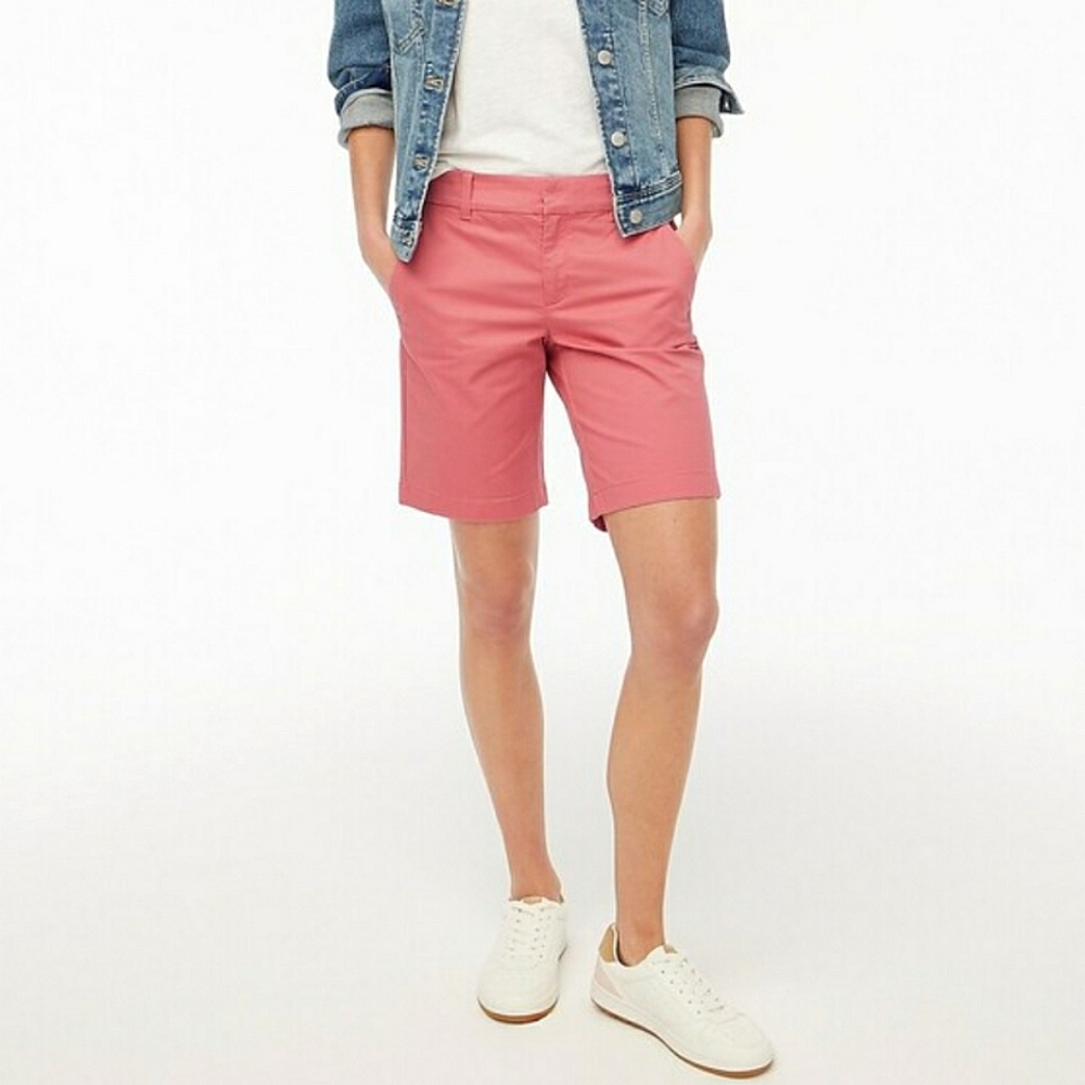 J. Crew Stretch 9" Chino Short Pink, Size 4